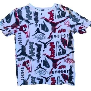 Air Jordan Jump Man Michael Jordan Red White Short Sleeve TShirt